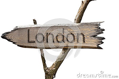 London , England , Europe wooden sign Stock Photo