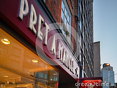 Pret a Manger is a sandwich shop chain based in the United Kingdom Editorial Stock Photo