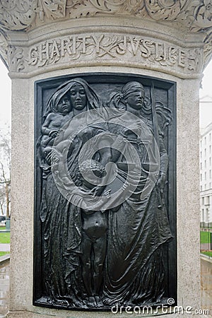 Memorial Plaque of Gordon of Khartoum - Charity and Justice, London, 2018 Editorial Stock Photo