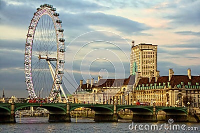 London Eye Editorial Stock Photo