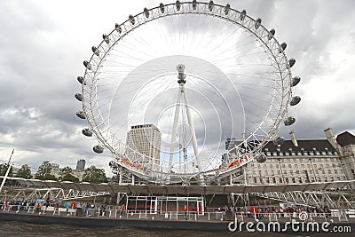 The London Eye Ferris wheel and county hall on the thames london Editorial Stock Photo