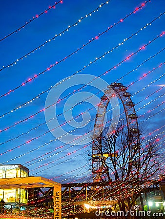 London Eye at night Editorial Stock Photo