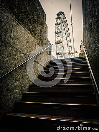 London eye in London. Panoramic wheel Editorial Stock Photo