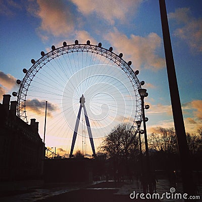 London eye at sunset Editorial Stock Photo