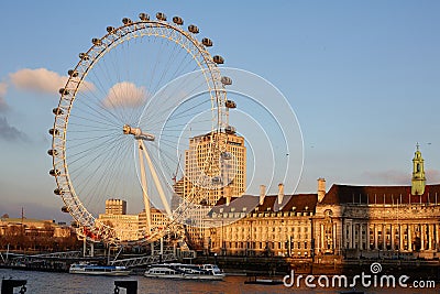 The London Eye during sunset Editorial Stock Photo