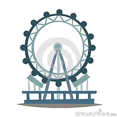 London eye vector Illustration. England landmark, London city symbol cartoon style Vector Illustration