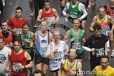 London Flora Marathon Editorial Stock Photo