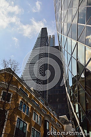 London gherkin building and cheesegrater Stock Photo