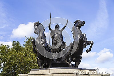 Statue Boadicea and Her Daughters in London Great Britain Editorial Stock Photo