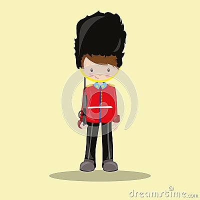 london guard brown 22 Vector Illustration