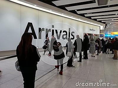 London Heathrow Terminal 4 Arrivals Editorial Stock Photo