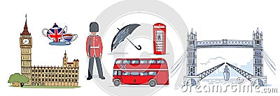 London Icon Set Vector Illustration