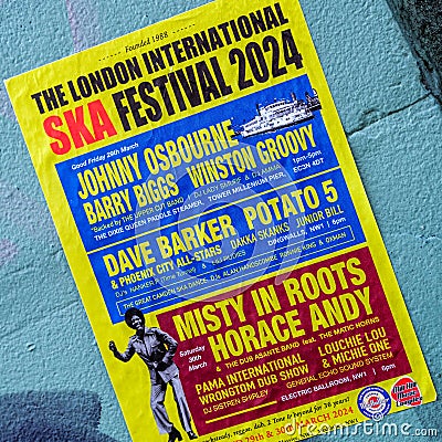 London International SKA Festival 2024 Poster Editorial Stock Photo