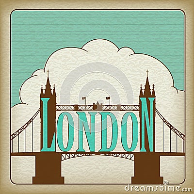 London Landmark, Tower Bridge. Vector Illustration