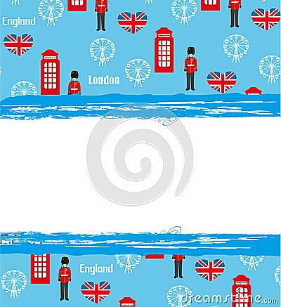 London landmarks symbols frame Vector Illustration