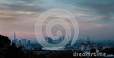 London landscape from Greenwich observatory Stock Photo