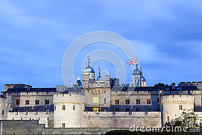 London nights at London Tower castle Stock Photo