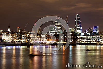 London nights from the piers Editorial Stock Photo