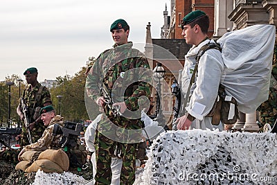 LONDON - NOVEMBER 12 : Regular soldiers in the parade at the Lor Editorial Stock Photo