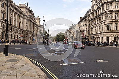 Whitehall looking north from Parliament Square, London Editorial Stock Photo