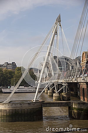 Golden Jubilee Bridges London Editorial Stock Photo