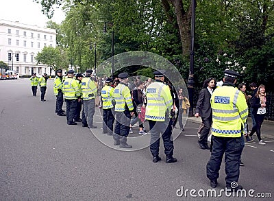 London police during a demonstration Editorial Stock Photo