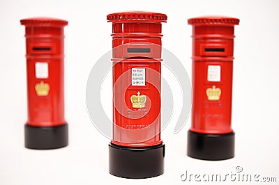 London postbox on white background Stock Photo