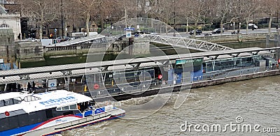 London river ferry busy water Editorial Stock Photo