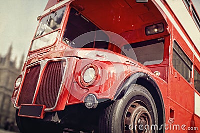 London Routemaster double decker red bus Stock Photo