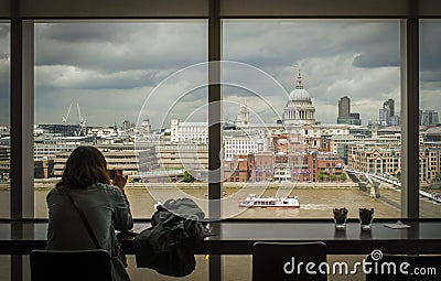 London's panorama from Tate Modern Stock Photo