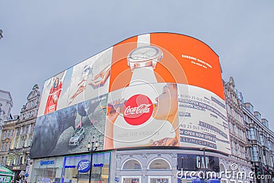 London`s Piccadilly Circus at Twilight Editorial Stock Photo