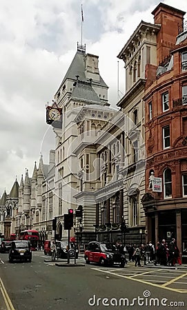 London's street . Cars typical English. Europe Editorial Stock Photo