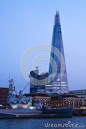 London The Shard twilight view England Editorial Stock Photo