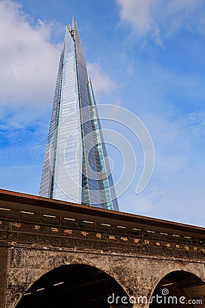 London shard view from old brick buildings Editorial Stock Photo