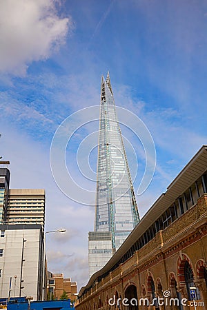 London shard view from old brick buildings Editorial Stock Photo