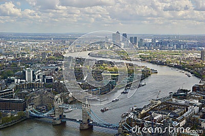 London Skyline Thames Looking East from the Shard Editorial Stock Photo
