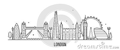 London skyline, England, UK city buildings vector Vector Illustration