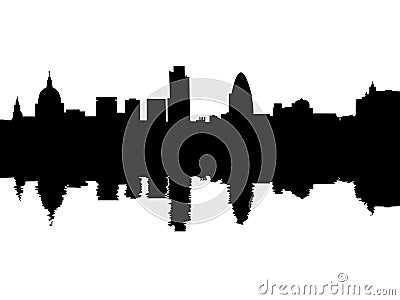 London skyline reflected Vector Illustration