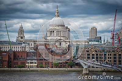 London skyline st pauls and thames Editorial Stock Photo
