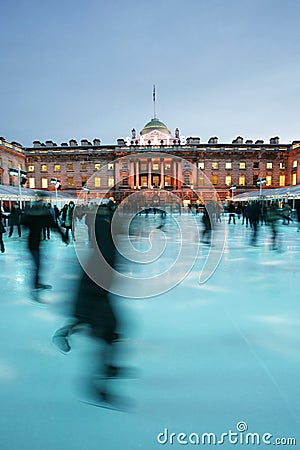 London Somerset House Ice Rink Stock Photo