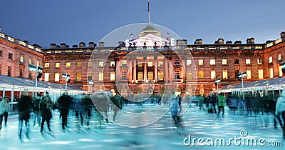 London Somerset House Ice Rink Stock Photo