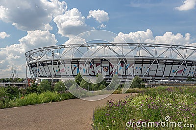 London Stadium , West Ham United`s Stadium in Queen Elizabeth Olympic Park, Editorial Stock Photo