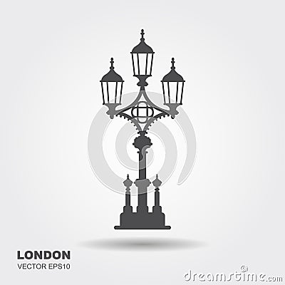 London street lantern icon. Vector Illustration