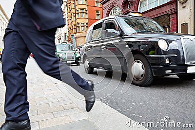 London Taxi at Oxford Street W1 Westminster Stock Photo