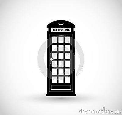 London telephone booth icon vector Stock Photo