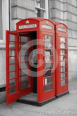 London Telephone Booths Stock Photo