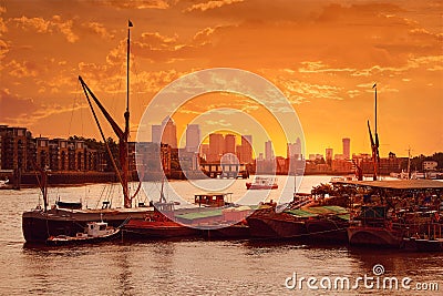 London Thames river boats England Stock Photo