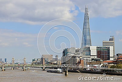 London, Thames river and the Shard skyscraper Editorial Stock Photo