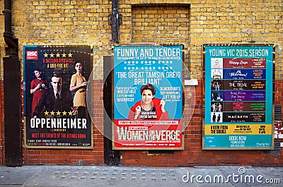 London Theatre Posters Editorial Stock Photo