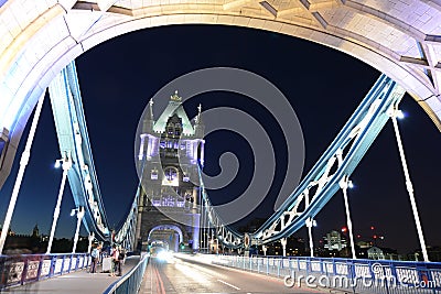 London tower bridge night walk Editorial Stock Photo
